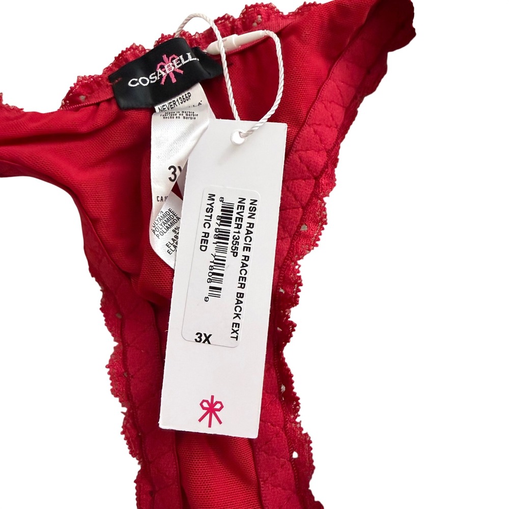 NEW COSABELLA never say never extended racie racerback bralette mystic red 3X - Picture 6 of 14